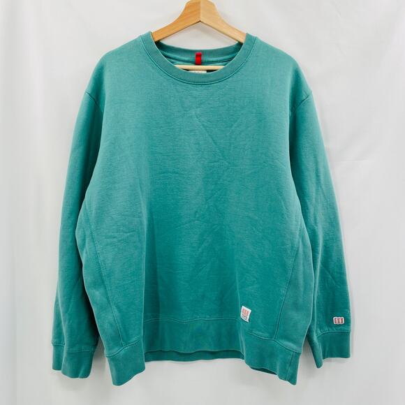 Topo Designs Teal Crewneck Sweatshirtc - Picture 1 of 6